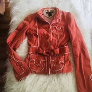 Marc Jacobs Orange Pink Peach Coral Blazer Jacket